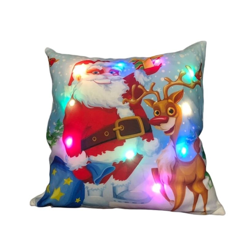 GENERICO - Pack 2  Fundas Para Cojín Navidad Con Luces Led Buena Calidad