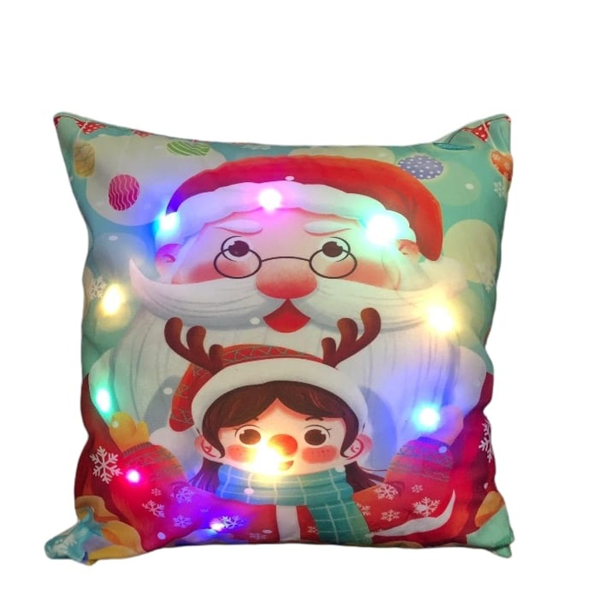 GENERICO - Pack 2  Fundas Para Cojín Navidad Con Luces Led Buena Calidad