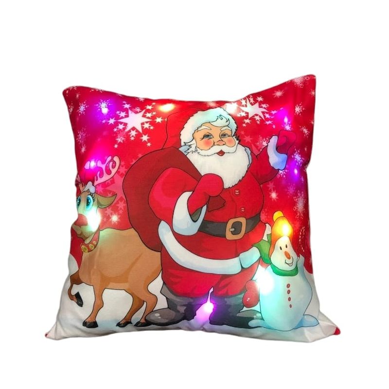 GENERICO - Pack 2  Fundas Para Cojín Navidad Con Luces Led Buena Calidad
