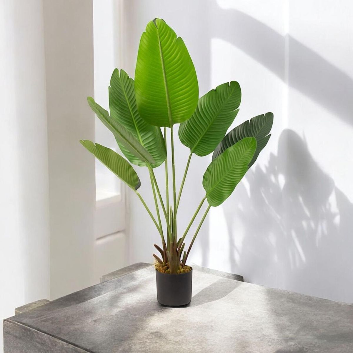 ARBUSTO REAL - Planta Artificial Ave del Paraiso 120 Cm 8 Hojas / Arbusto Real