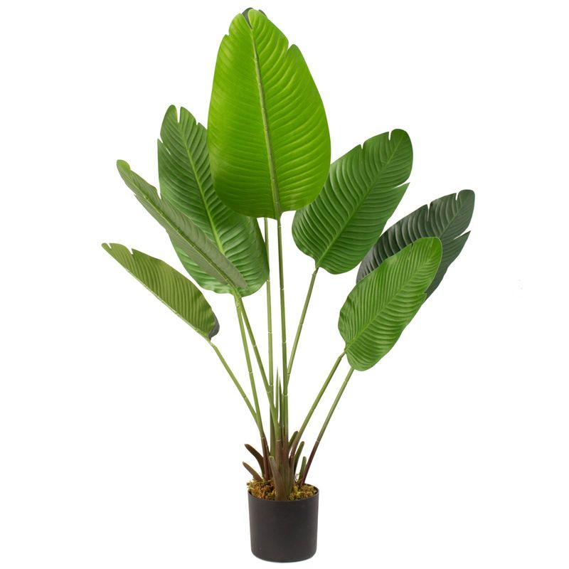 ARBUSTO REAL - Planta Artificial Ave del Paraiso 120 Cm 8 Hojas / Arbusto Real