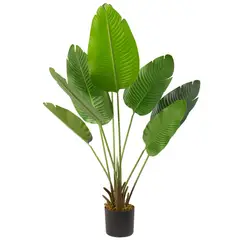ARBUSTO REAL - Planta Artificial Ave del Paraiso 120 Cm 8 Hojas /