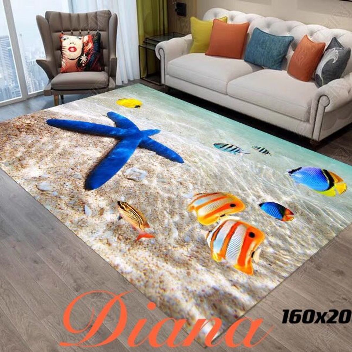 GENERICO - Alfombra decorativas  alfombra para living  alfombras 3D 160cmx200cm