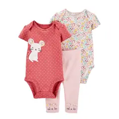 TEDMIMAK - Set 3 Piezas Ratoncita 100% Algodón Conjunto Farukids