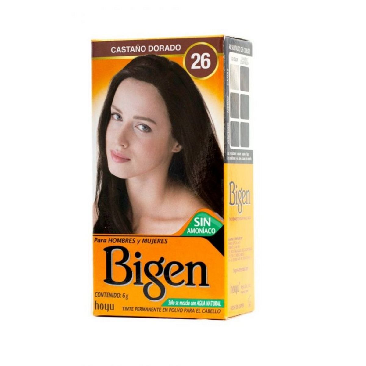 BIGEN - TINTE PERMANENTE EN POLVO BIGEN # 26 CASTAÑO DORADO