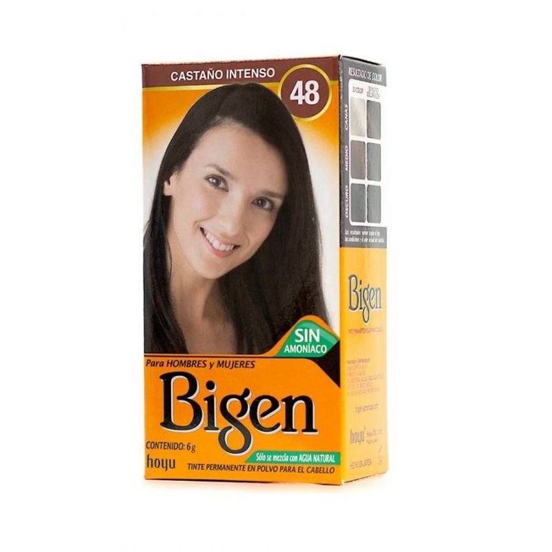 BIGEN - TINTE PERMANENTE EN POLVO BIGEN # 48 CASTAÑO INTENSO