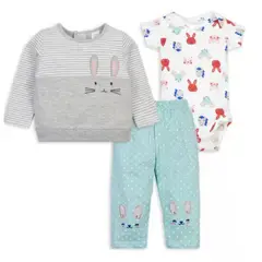TEDMIMAK - Set 3 Piezas Conjunto Conejito Farukids 100% Algodón