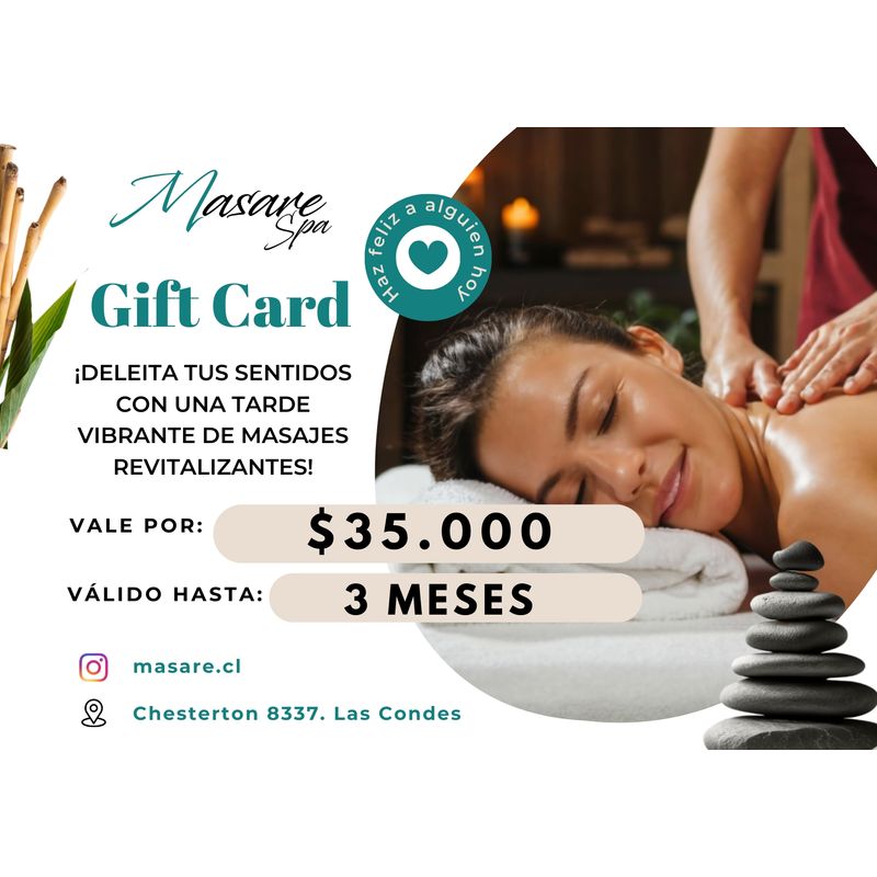 GENERICO - Tarjeta MASARE SPA Gift Card 35000