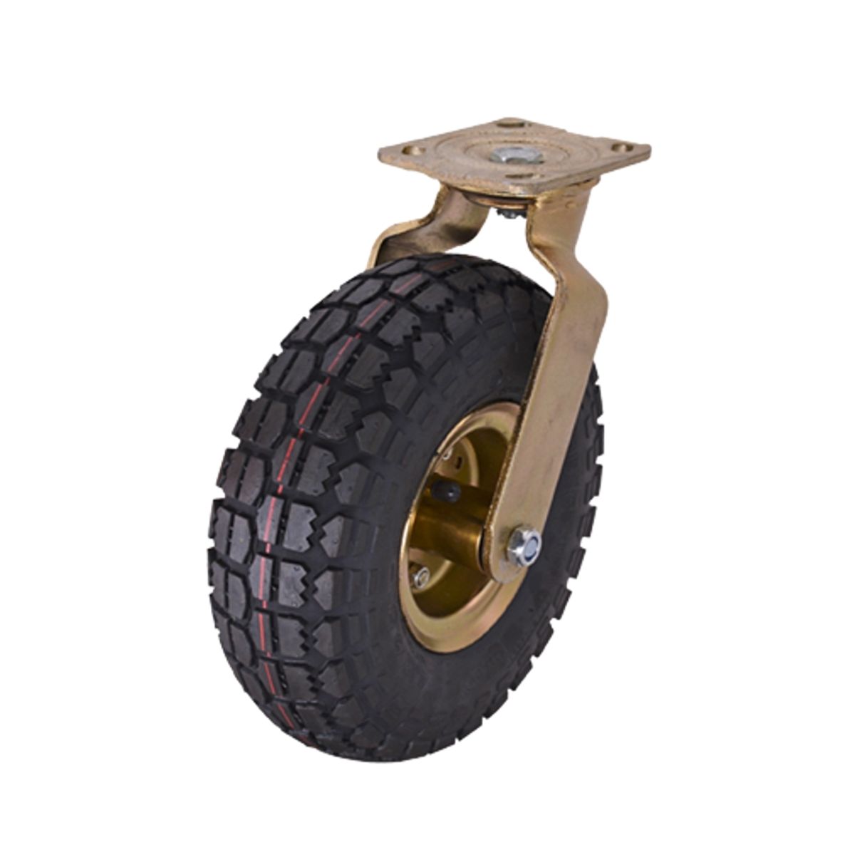 GENERICO - RUEDA BANDA NEUMÁTICA CARGA PESADA PLACA GIRATORIA 300 KG.