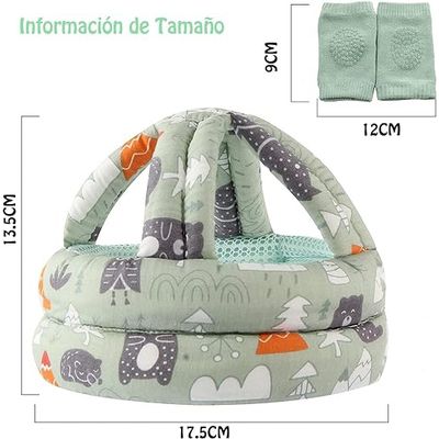 Imagen 2 del producto Casco de seguridad para bebé con rodilleras（Verde）