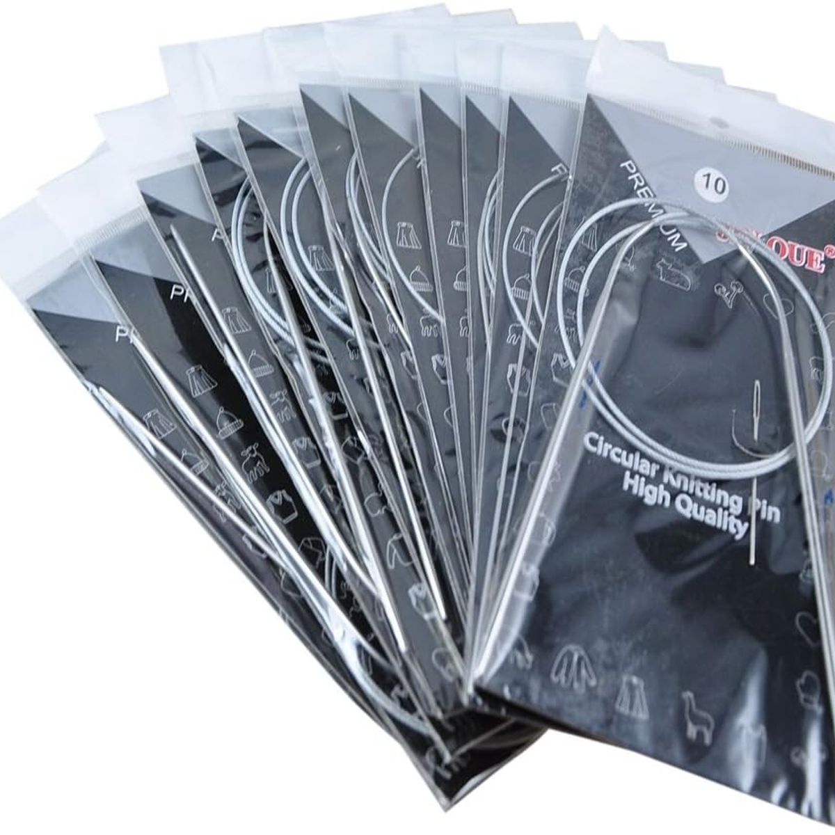 GENERICO - Set De 11 Palillos Circulares De Acero Inoxidable