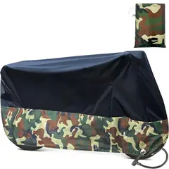 COREJOY - Carpa Oxford impermeable Cubre Moto Bicicleta Camuflaje- XL