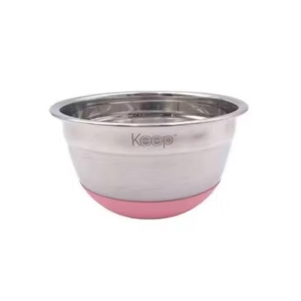 KEEP - BOWL ACERO INOX. 14 CM SILICONA ANTIDESLIZANTE KEEP ROSADO