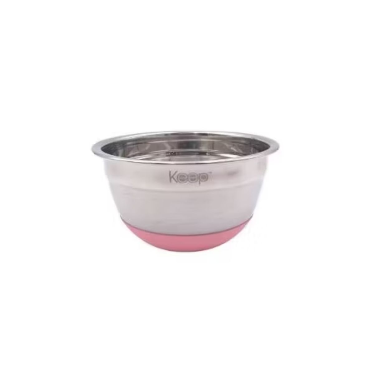 KEEP - BOWL ACERO INOX. 14 CM SILICONA ANTIDESLIZANTE KEEP ROSADO
