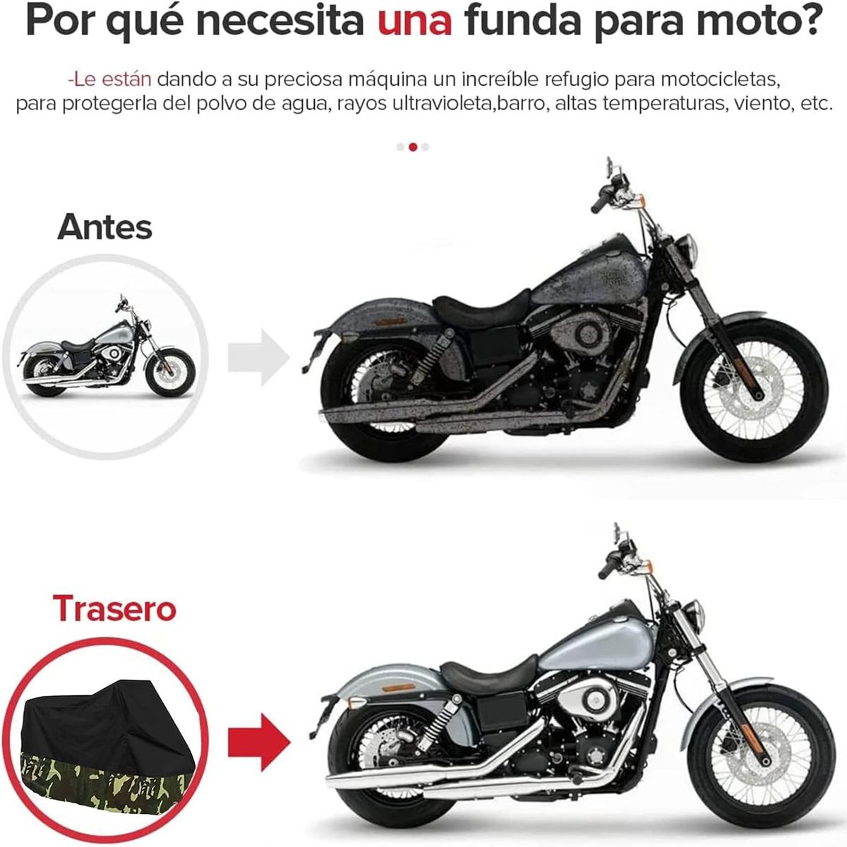 COREJOY - Carpa Oxford impermeable  Cubre Moto Bicicleta verde- XL