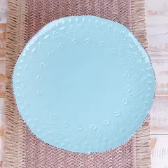 GENERICO - Plato de Fondo Flor Puntos Turquesa