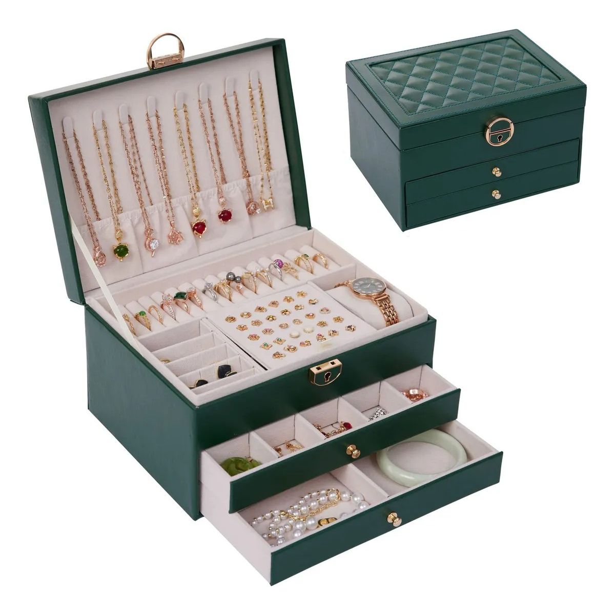 EVERSO - Organizador Joyas Estuche Joyero Portátil Viajero Exhibidor