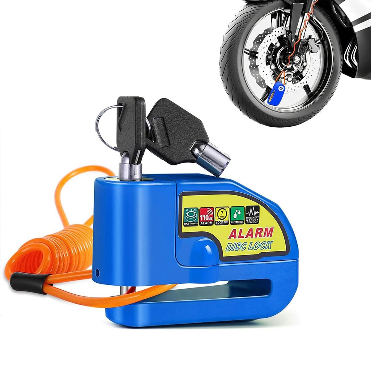 COREJOY - Candado Cadena Para Motos Bicicleta  con alarma protegen