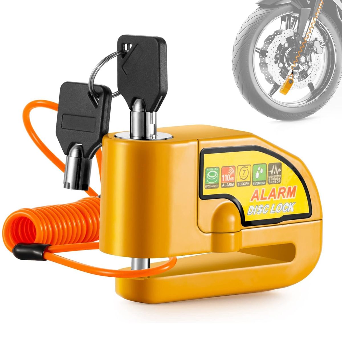 COREJOY - Candado Cadena Para Motos Bicicleta  con alarma protegen