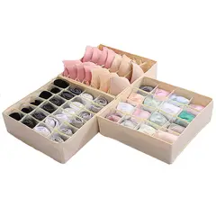 WELDMON - 3pk Underwear Organizer Organizadores de Ropa Interior-Beige
