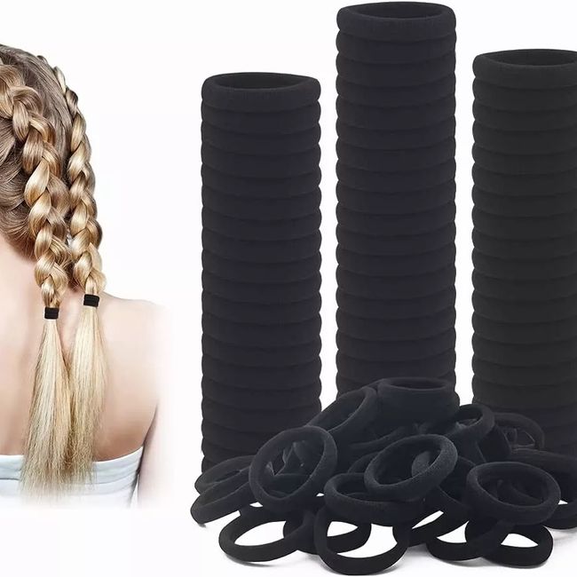 KUANGYE - Set 100 Unidades Colets Negras Gruesas 4cm - Adcesorios