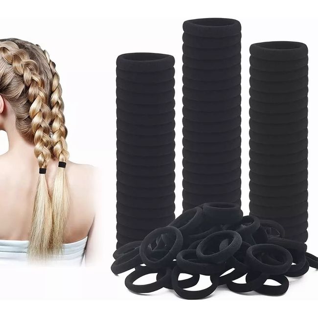 KUANGYE - Set 100 Unidades Colets Negras Gruesas 4cm - Adcesorios