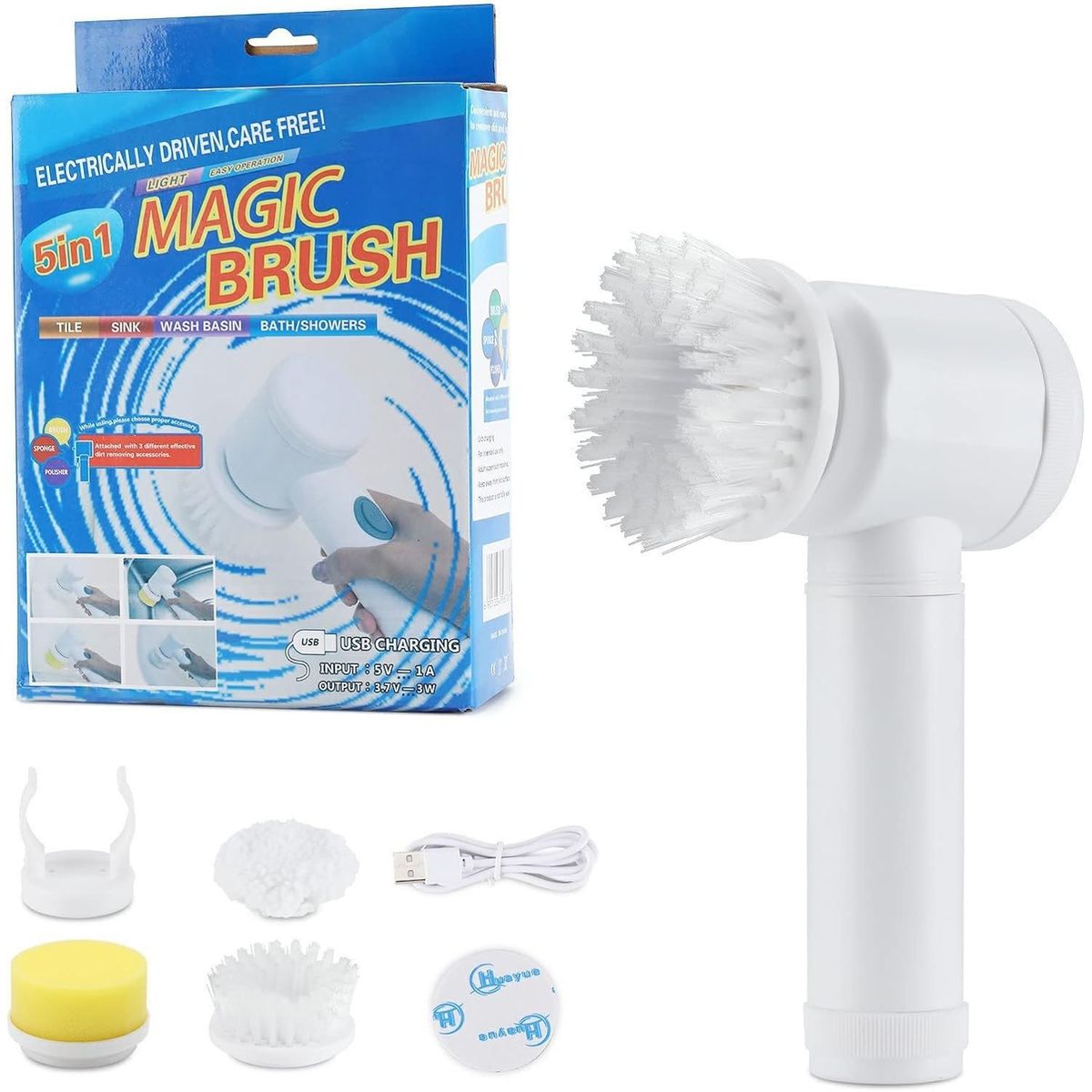 GENERICO - Cepillo De Limpieza Inalámbrico USB Electrico Cocina Baño