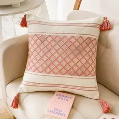 GENERICO - Pack 2 Unidades Fundas De Cojín Decorativa Nordico Color Rosa