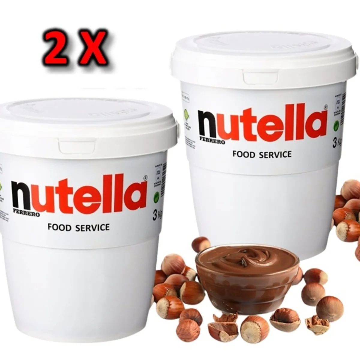 NUTELLA - Pack X2 Nutella Balde 3kg cu Ferrero Crema Cacao y Avellana