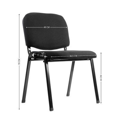 Imagen 2 del producto Silla visita ISO acolchada casino negro