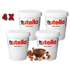 NUTELLA - Pack X4 Balde 3kg cu Ferrero Crema Cacao y Avellana