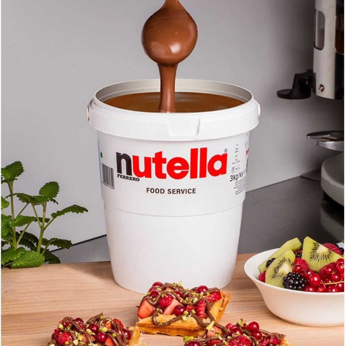 NUTELLA - Pack X4 Nutella Balde 3kg cu Ferrero Crema Cacao y Avellana
