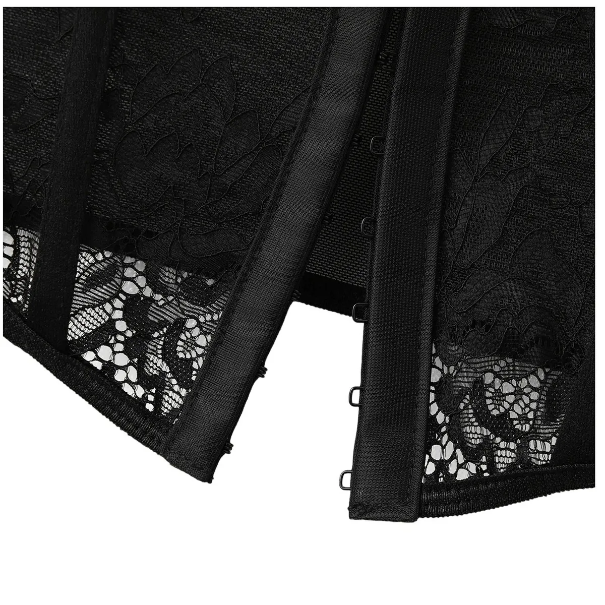 GARSIL - Crop Top Estilo Corset Para Mujer Con Manga Larga Y Encaje