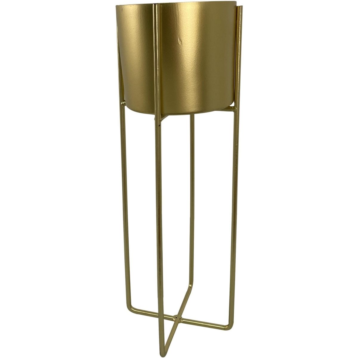 CAP DOR - Macetero Metálico con Pedestal  Color Dorado