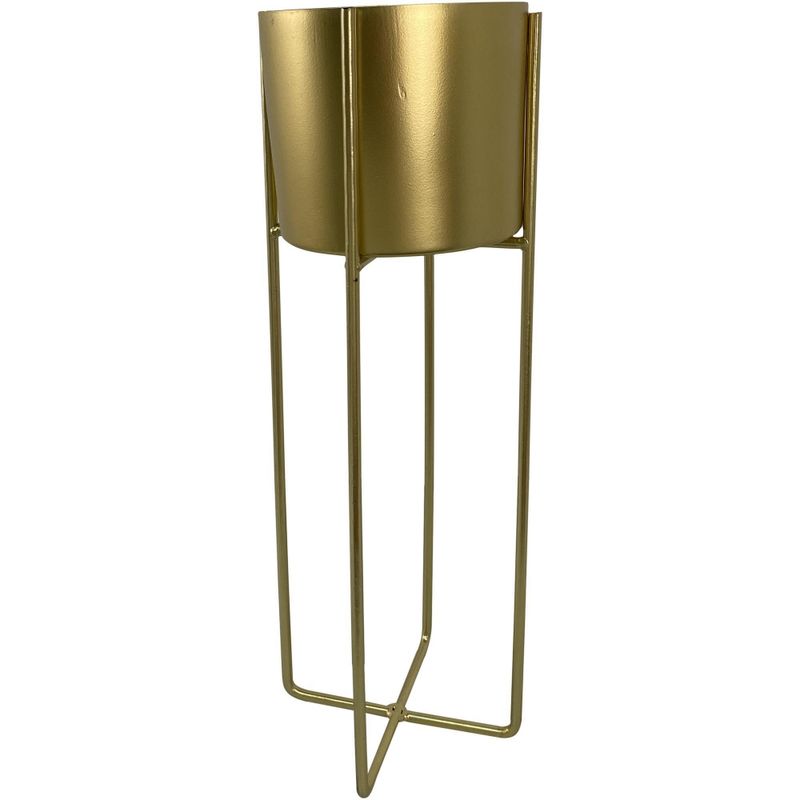 CAP DOR - Macetero Metálico con Pedestal  Color Dorado