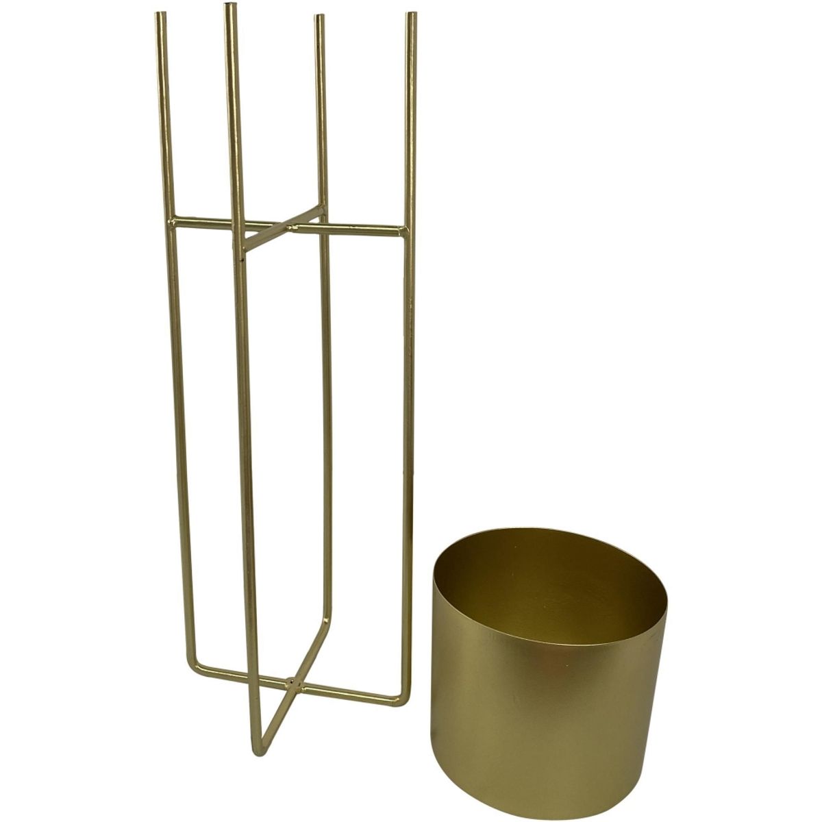 CAP DOR - Macetero Metálico con Pedestal  Color Dorado