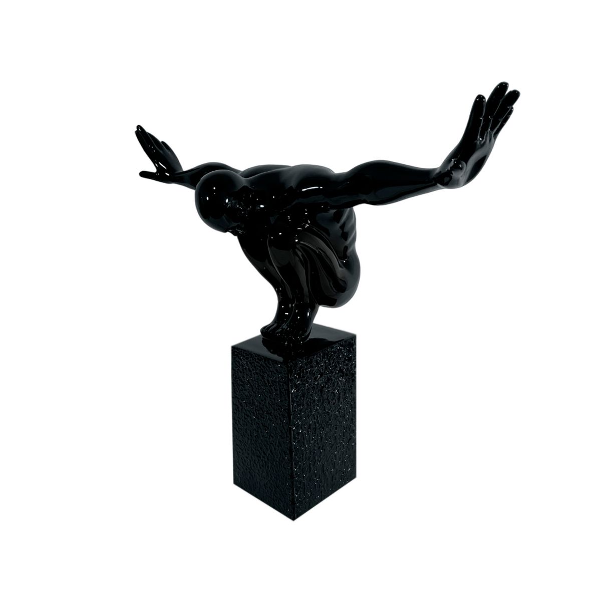 MUNDO ONLINE - Adorno Escultura Atleta en Equilibrio Minimalista Negra