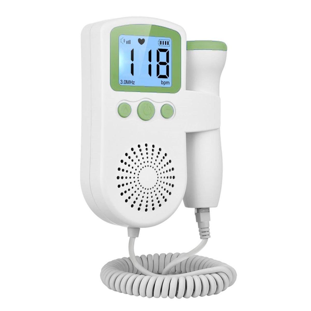 GENERICO - Monitor Fetal Doppler Ultrasonido Bebé Latidos Corazón Verde