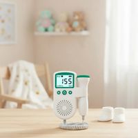 Monitor Fetal Doppler Ultrasónico Bebé Latidos Corazón Verde Dispositivo Prenatal Portátil con Pantalla FIGOIMPORT