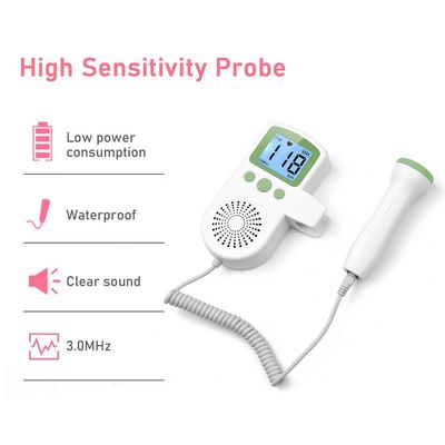 Imagen 2 del producto Monitor Fetal Doppler Ultrasonido Bebé Latidos Corazón Verde