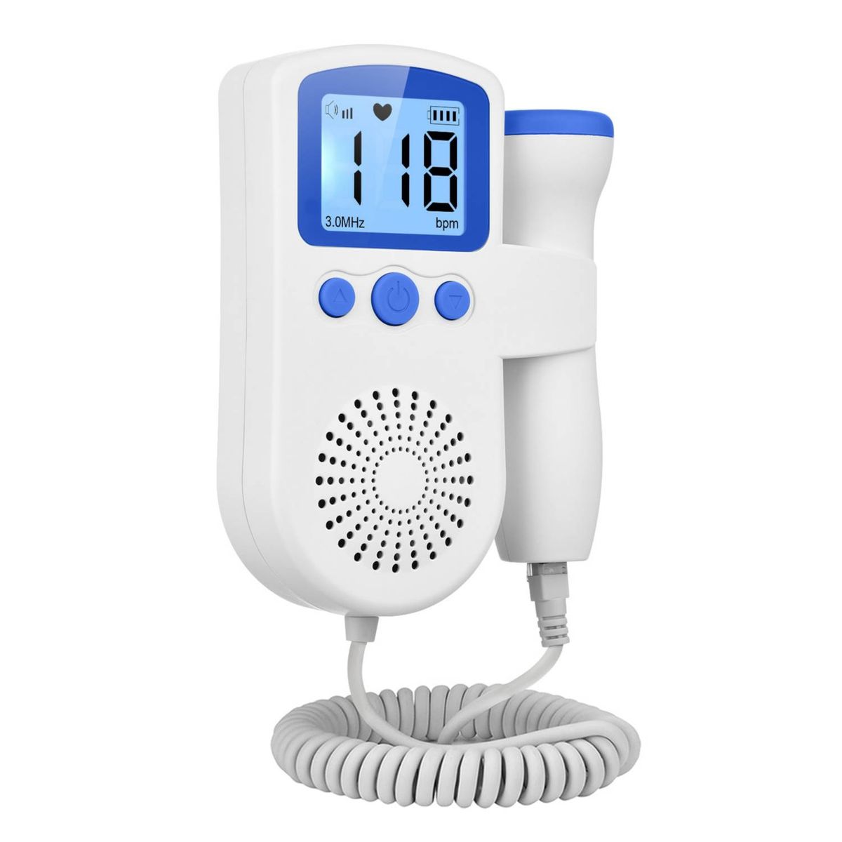 GENERICO - Monitor Fetal Doppler Ultrasonido Bebé Latidos Corazón Azul