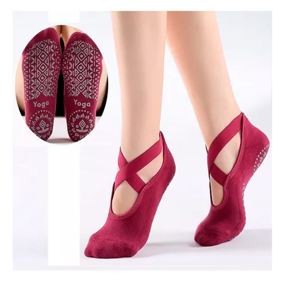 ESHOPANGIE - Calcetines De Yoga Antideslizantes Para Mujer