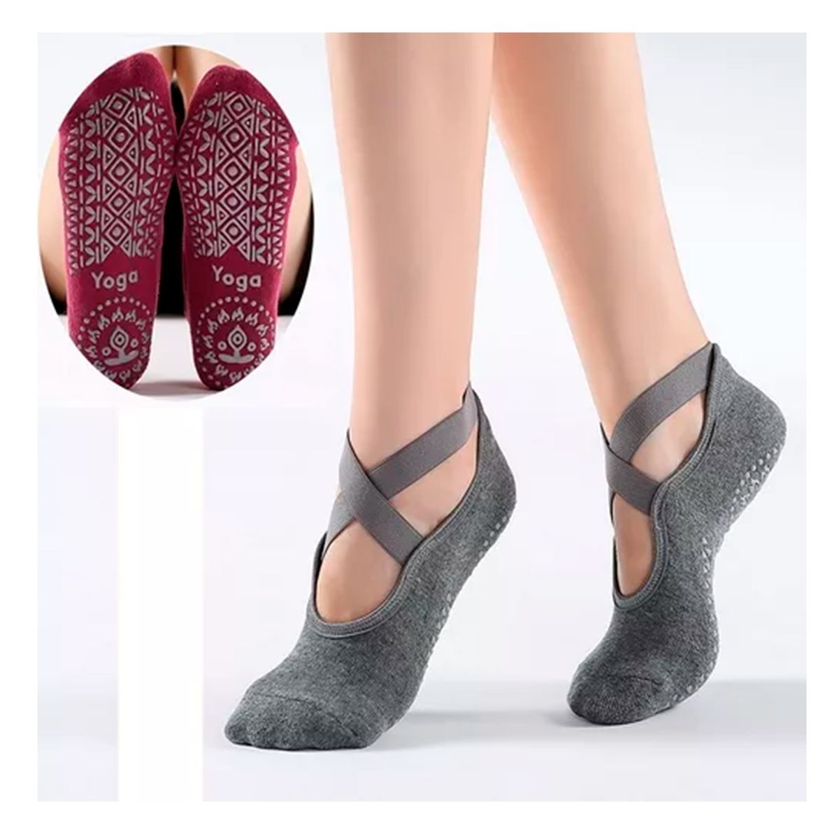 ESHOPANGIE - Calcetines De Yoga Antideslizantes Para Mujer