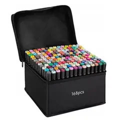 GENERICO - Set De Plumones 168 Marcadores Doble Punta Para Pintar