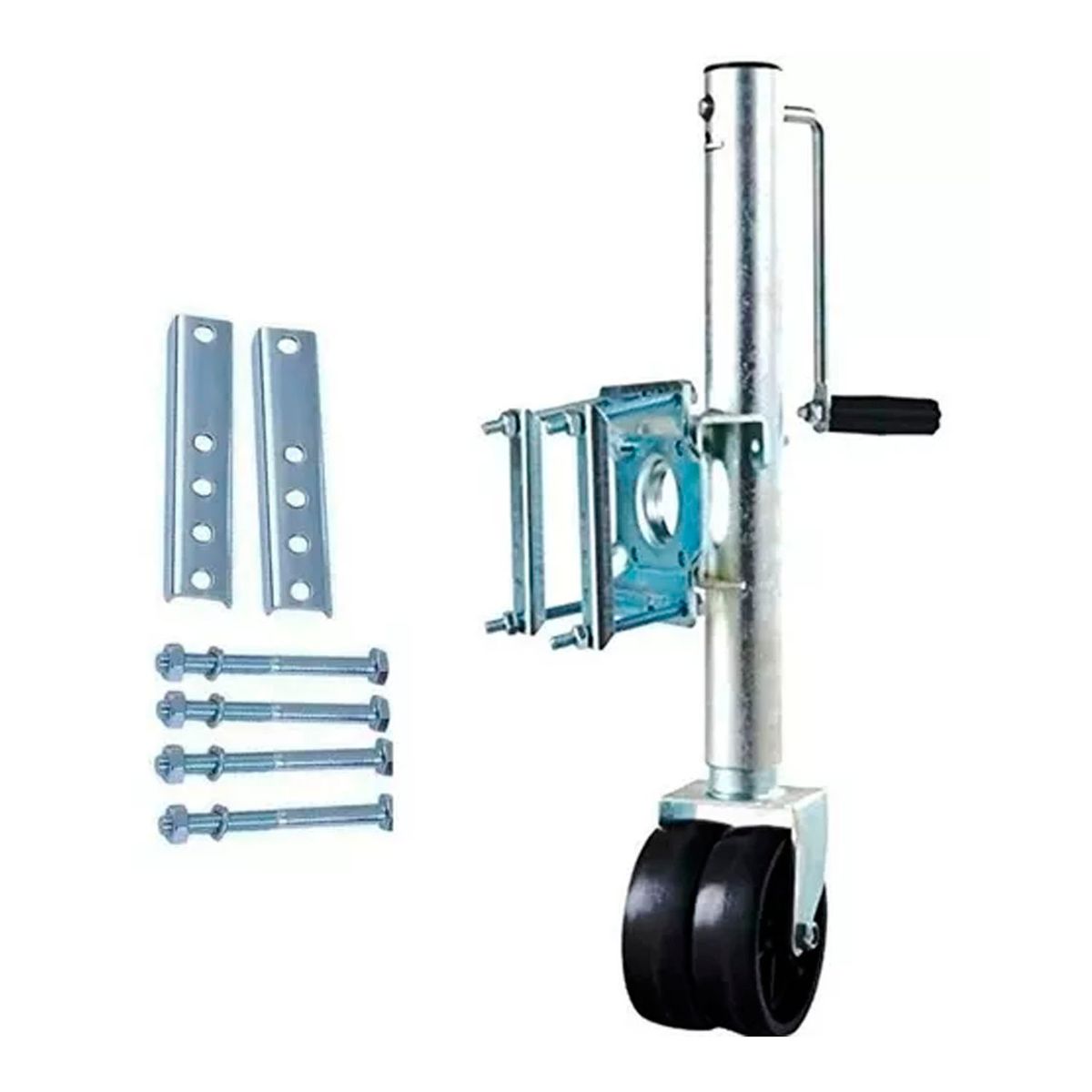 GENERICO - Pata Carro Arrastre Rueda Doble Maniobrable Enganche