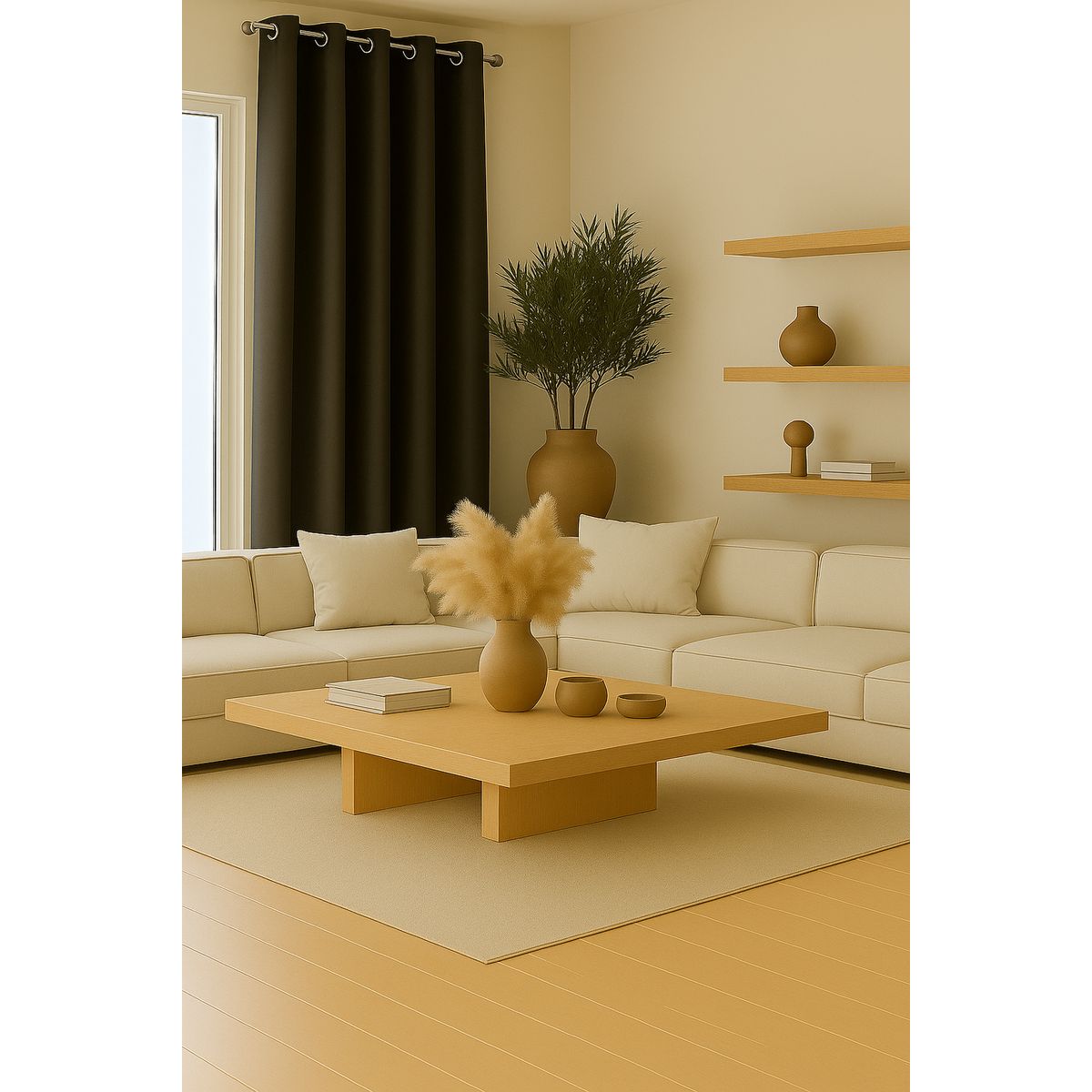 CLEMS CORTINAS - Cortina Tradicional 100% Blackout Cafe Oscuro