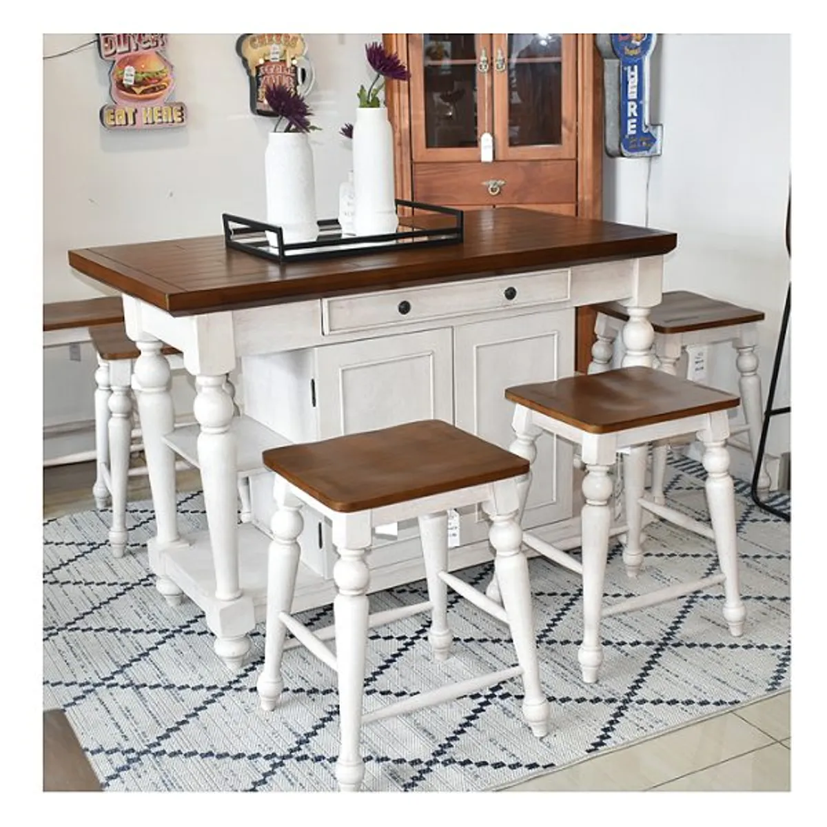 MSA MUEBLES SANTA ANA - Juego de Comedor Tipo Isla 6 Puestos Marsella