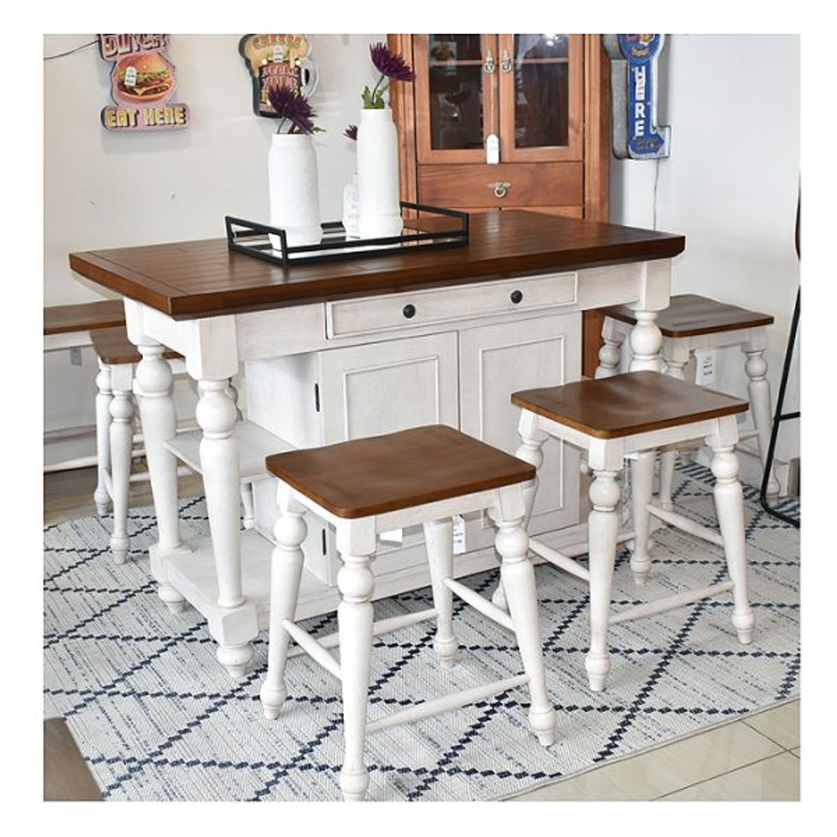 MSA MUEBLES SANTA ANA - Juego de Comedor Tipo Isla 6 Puestos Marsella