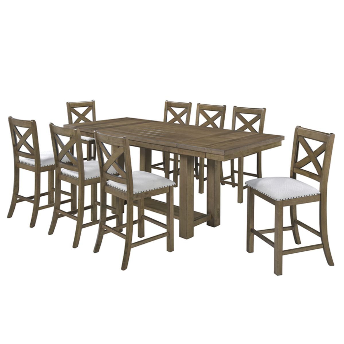 MSA MUEBLES SANTA ANA - Juego de Comedor Alto 8 Taburetes Mortimer (8 Puestos)