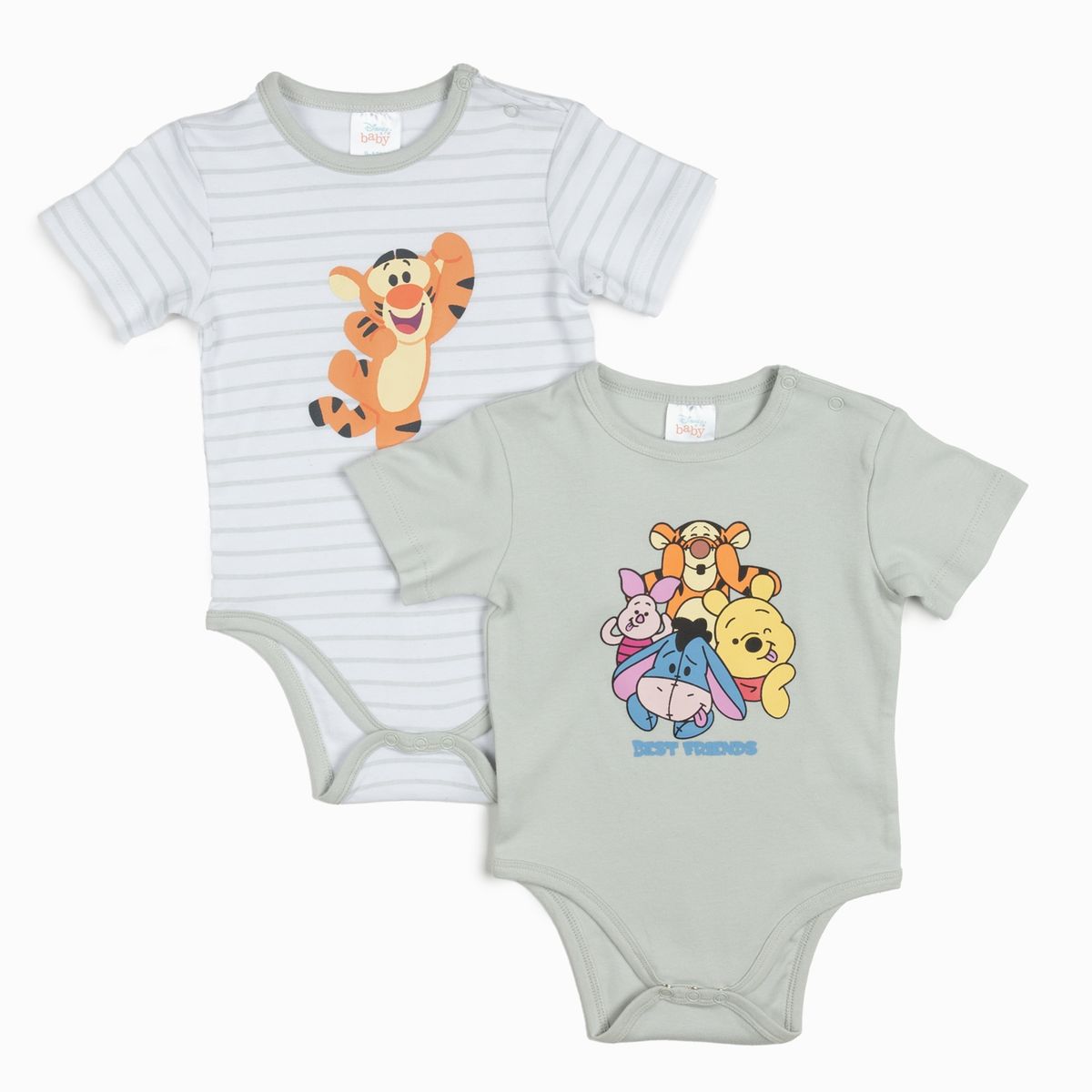 DISNEY - Set Body Bebé Amigos Winnie The Pooh Gris Disney